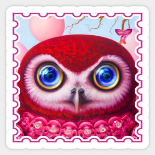 Pink Creepycute Owl Sticker